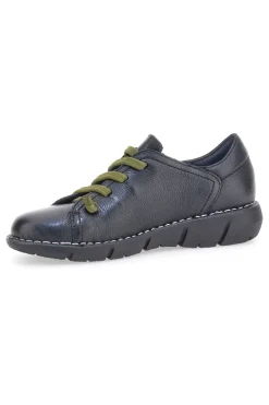 Pittarello Tierra 11613 schwarze Lederschuhe mit kontrastierenden Schnürsenkeln