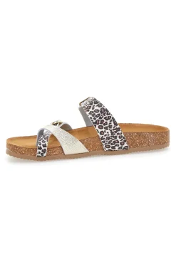 PITTARELLO TIERRA 335A312SR Platin Flip-Flop-Hausschuhe mit Fußriemen