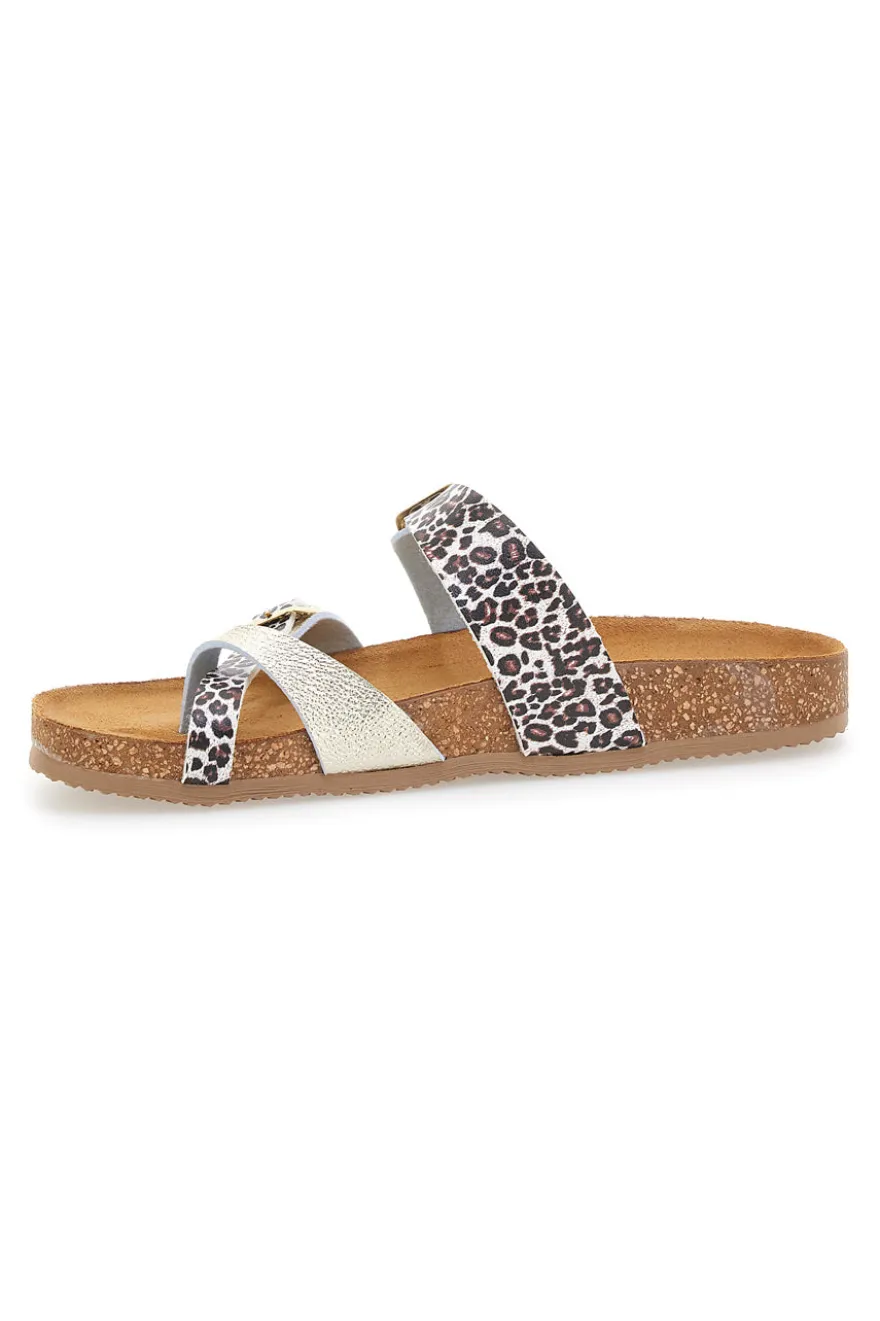PITTARELLO TIERRA 335A312SR Platin Flip-Flop-Hausschuhe mit Fußriemen