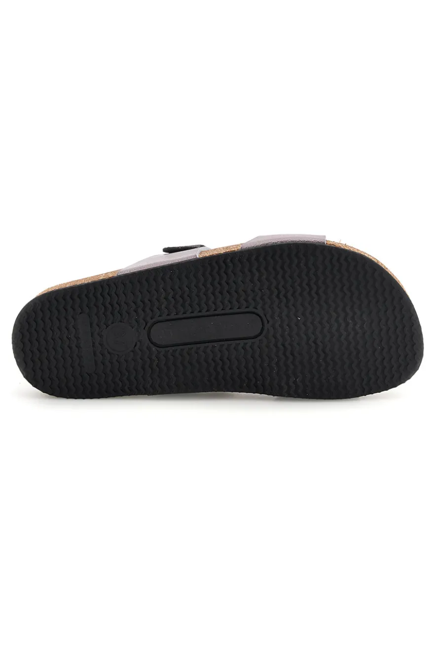 Pittarello tierra 335A006SR Silber Doppelriemen Hausschuhe