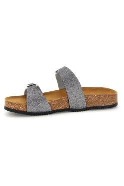 Pittarello tierra 335A006SR Silber Doppelriemen Hausschuhe