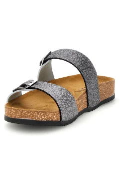 Pittarello tierra 335A006SR Silber Doppelriemen Hausschuhe