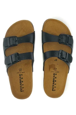 Pittarello Tierra doppelte schwarze Hausschuhe 335A20630SR