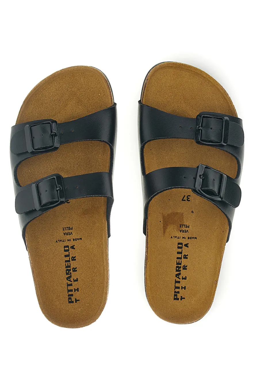 Pittarello Tierra doppelte schwarze Hausschuhe 335A20630SR