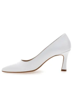 Pittarello Vera 7053 weiße Pumps mit Spool-Absatz