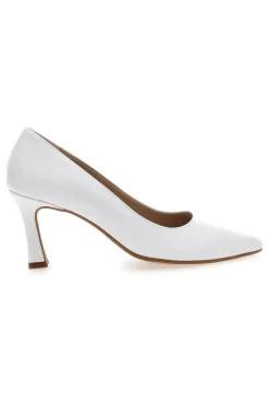 Pittarello Vera 7053 weiße Pumps mit Spool-Absatz
