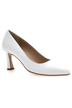Pittarello Vera 7053 weiße Pumps mit Spool-Absatz