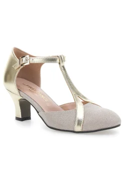Platin Tanzschuhe mit Ledersohle Made in Italy THE FIRST DANCE 5554
