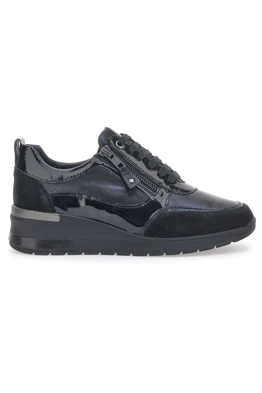 Plocadi 20149 Schwarze Schnürschuhe aus echtem Leder