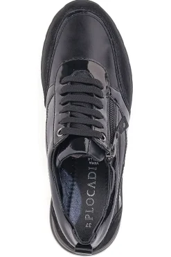 Plocadi 20149 Schwarze Schnürschuhe aus echtem Leder