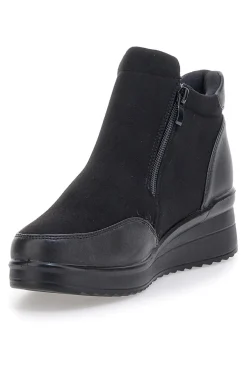 Plocadi MIN63 schwarze Stiefeletten mit seitlichem Reißverschluss und weicher Innensohle