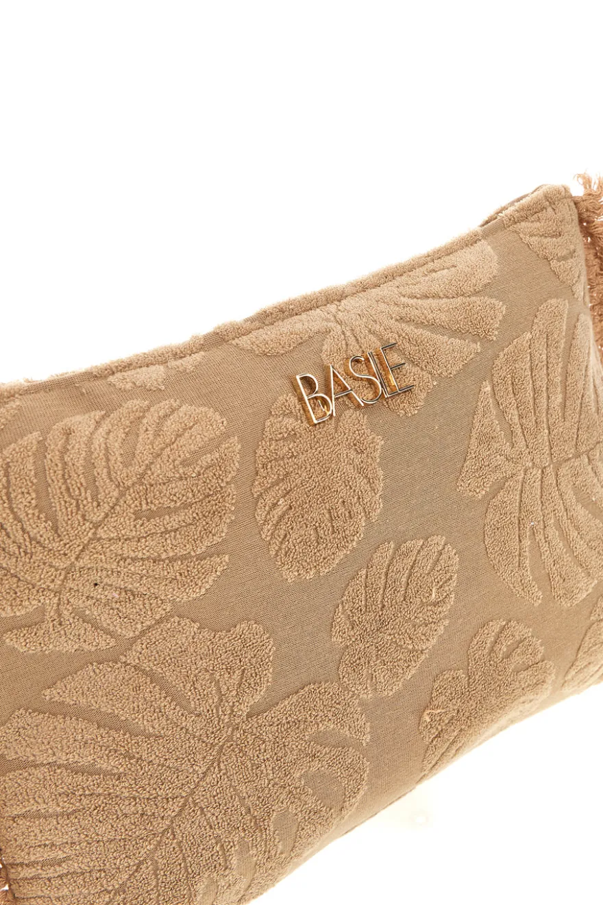 Pochette beige fantasia floreale con frange Basile CLASSBA22209