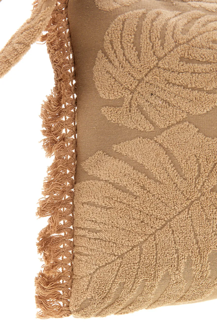 Pochette beige fantasia floreale con frange Basile CLASSBA22209
