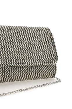 Pochette Effetto Paglia Intrecciata Bianca e Nera COVERI COLLECTION 0149-H