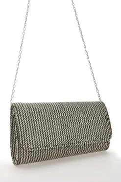 Pochette Effetto Paglia Intrecciata Bianca e Nera COVERI COLLECTION 0149-H