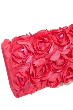 Pochette Fuxia con Fiori Applicati e Catena Dorata Removibile COVERI COLLECTION 0149-A