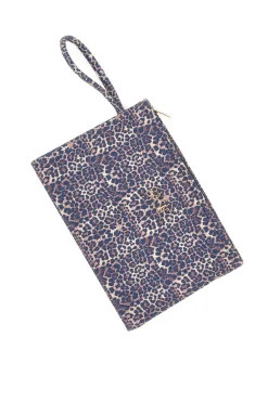 Pochette leopardata blu con stampa animalier Basile CLASSBA23633