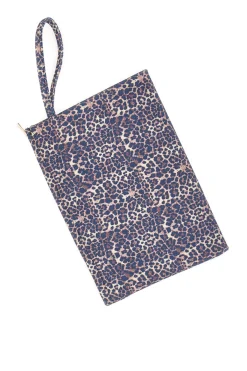 Pochette leopardata blu con stampa animalier Basile CLASSBA23633