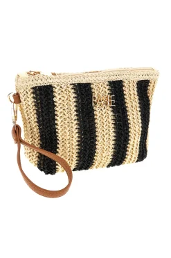 Pochette mare beige e nera a righe Basile BA27411
