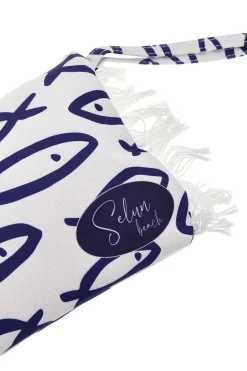 Pochette Mare Bianca con Stampa Pesci Selun beach SUI 261021