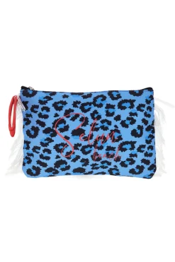 Pochette Mare Blu con Stampa Animalier Selun beach 261005