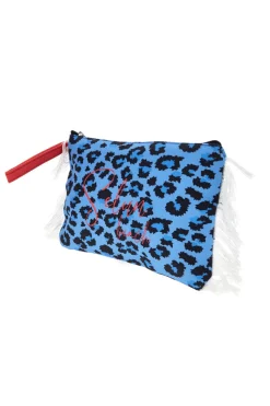 Pochette Mare Blu con Stampa Animalier Selun beach 261005