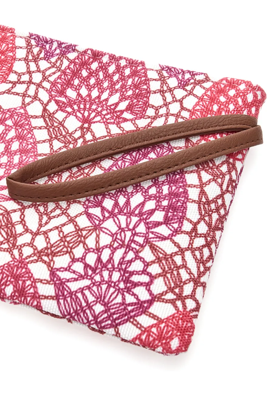 Pochette mare fantasia fuxia in tessuto ricamato Basile 22153