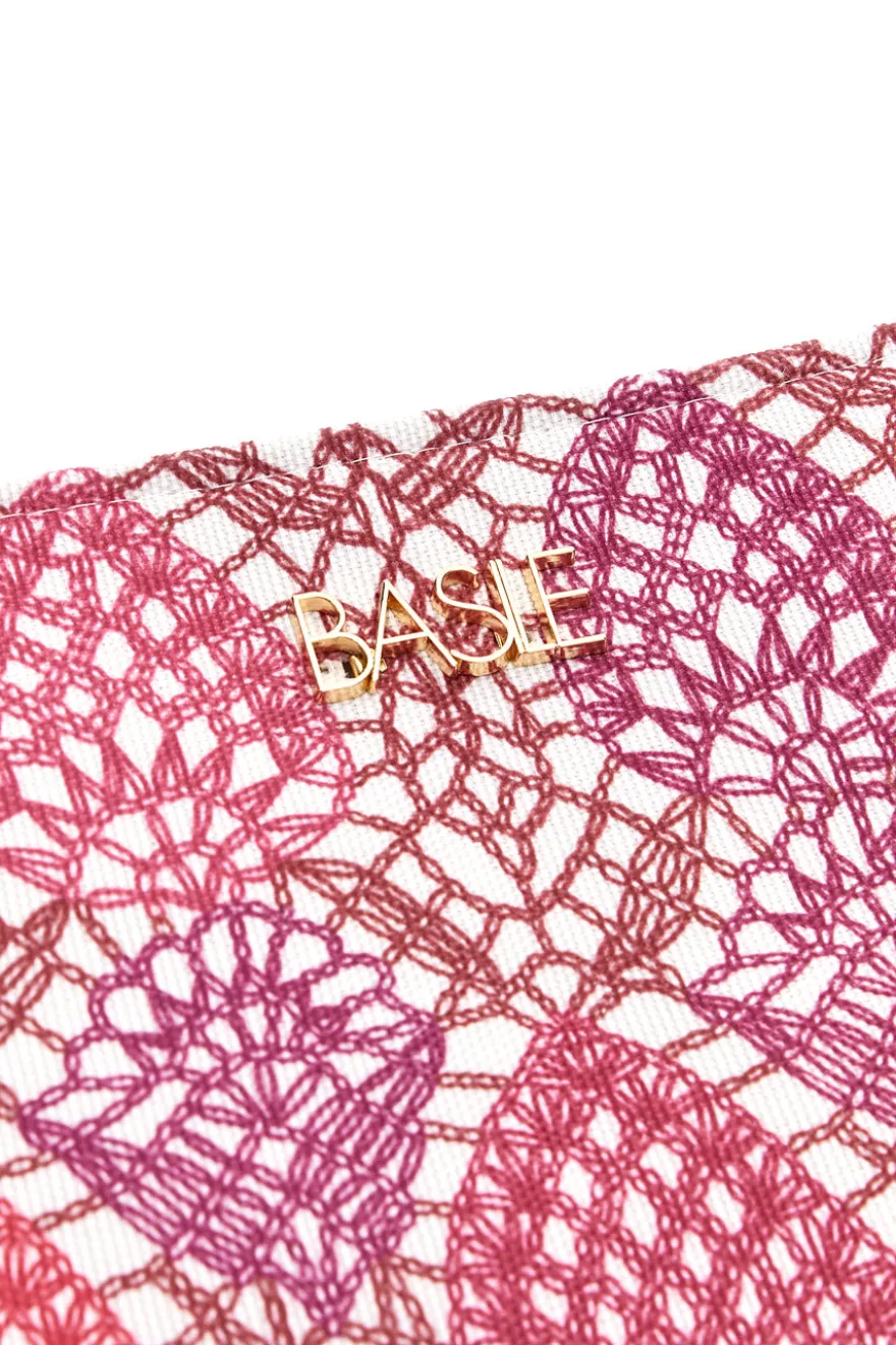 Pochette mare fantasia fuxia in tessuto ricamato Basile 22153