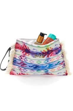Pochette mare multicolor con frange in tessuto leggero Basile BA26433