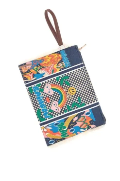 Pochette Mare multicolor con stampa pop in tessuto Basile BA23623