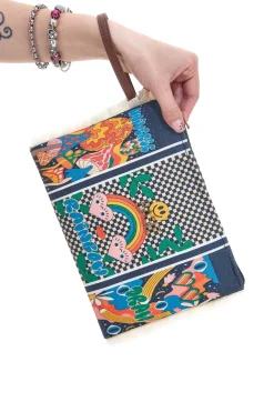 Pochette Mare multicolor con stampa pop in tessuto Basile BA23623