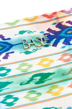 Pochette mare multicolor con frange in tessuto leggero Basile BA26433