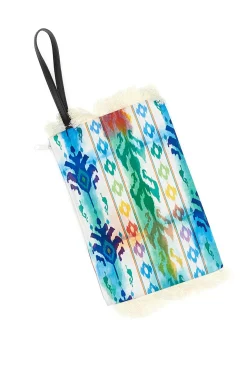 Pochette mare multicolor con frange in tessuto leggero Basile BA26433