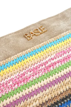 Pochette mare multicolore in tessuto naturale con fantasia etnica Basile 22102