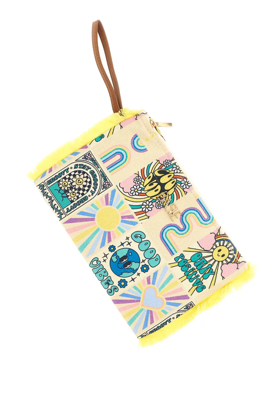 Pochette mare multicolore con frange Basile BA23723