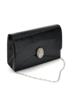 Pochette nera con fibbia gioiello Nbg SERA/3512