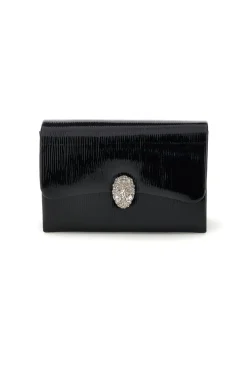 Pochette nera con fibbia gioiello Nbg SERA/3512