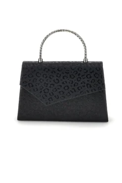 Pochette nera con texture all over e catena Nbg SERA/3488