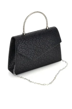 Pochette nera con texture all over e catena Nbg SERA/3488