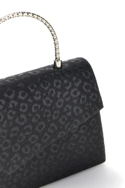 Pochette nera con texture all over e catena Nbg SERA/3488