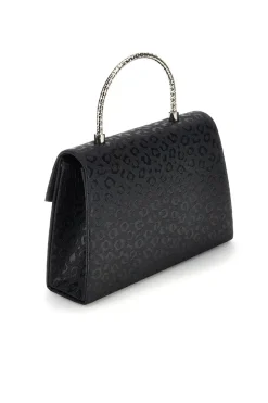 Pochette nera con texture all over e catena Nbg SERA/3488