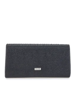 Pochette Nera Effetto Brillantinato con Calamita e Tracolla Rimovibile COVERI COLLECTION 0149-F