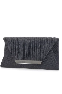Pochette Nera Effetto Brillantinato con Calamita e Tracolla Rimovibile COVERI COLLECTION 0149-F