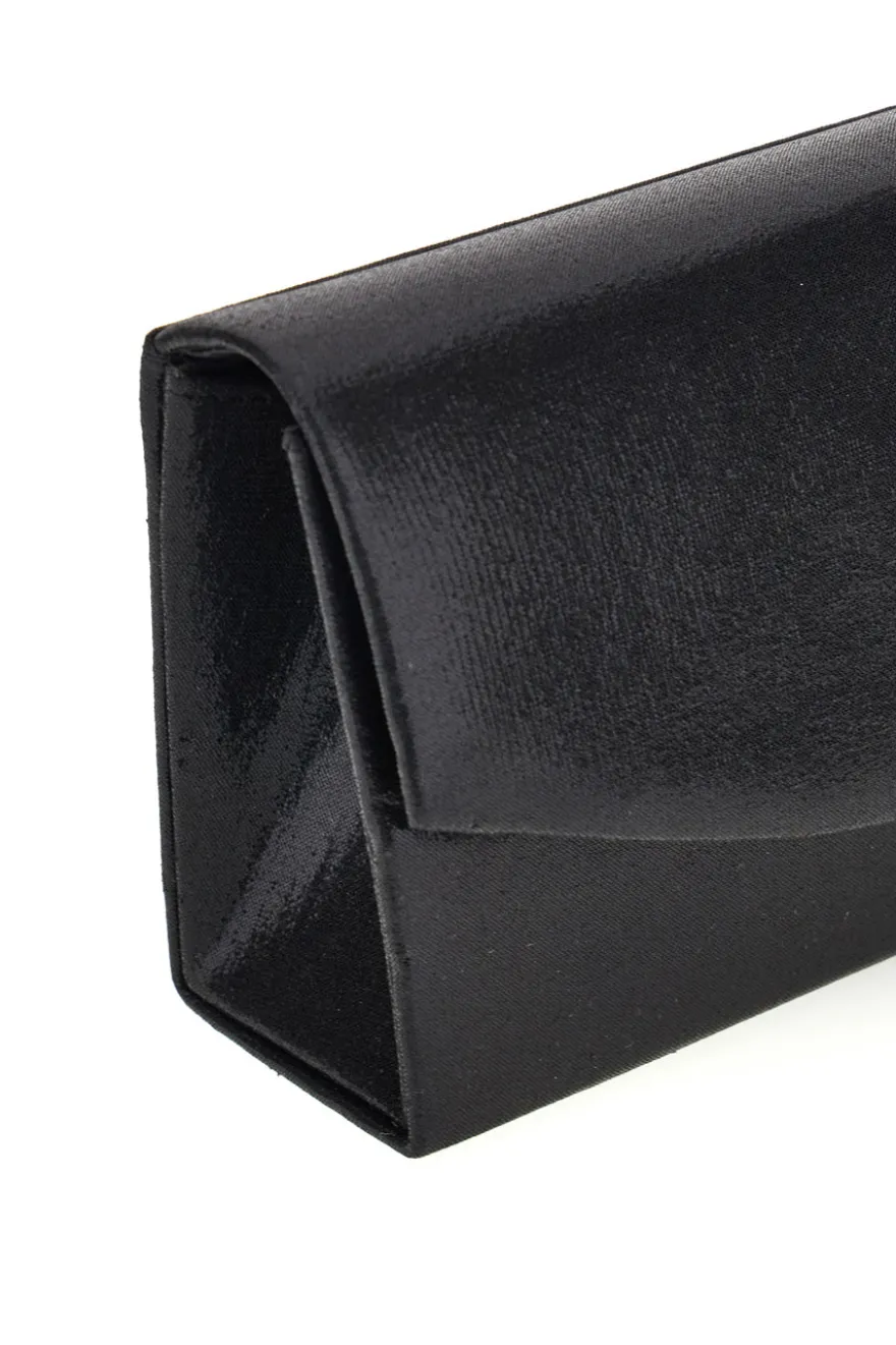 Pochette Nera in Raso con Tracolla a Catena Coveri Sera 099 7