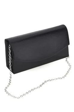 Pochette Nera in Raso con Tracolla a Catena Coveri Sera 099 7