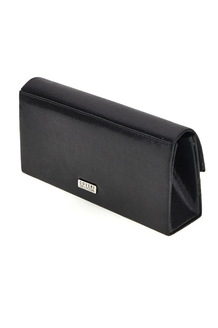 Pochette Nera in Raso con Tracolla a Catena Coveri Sera 099 7