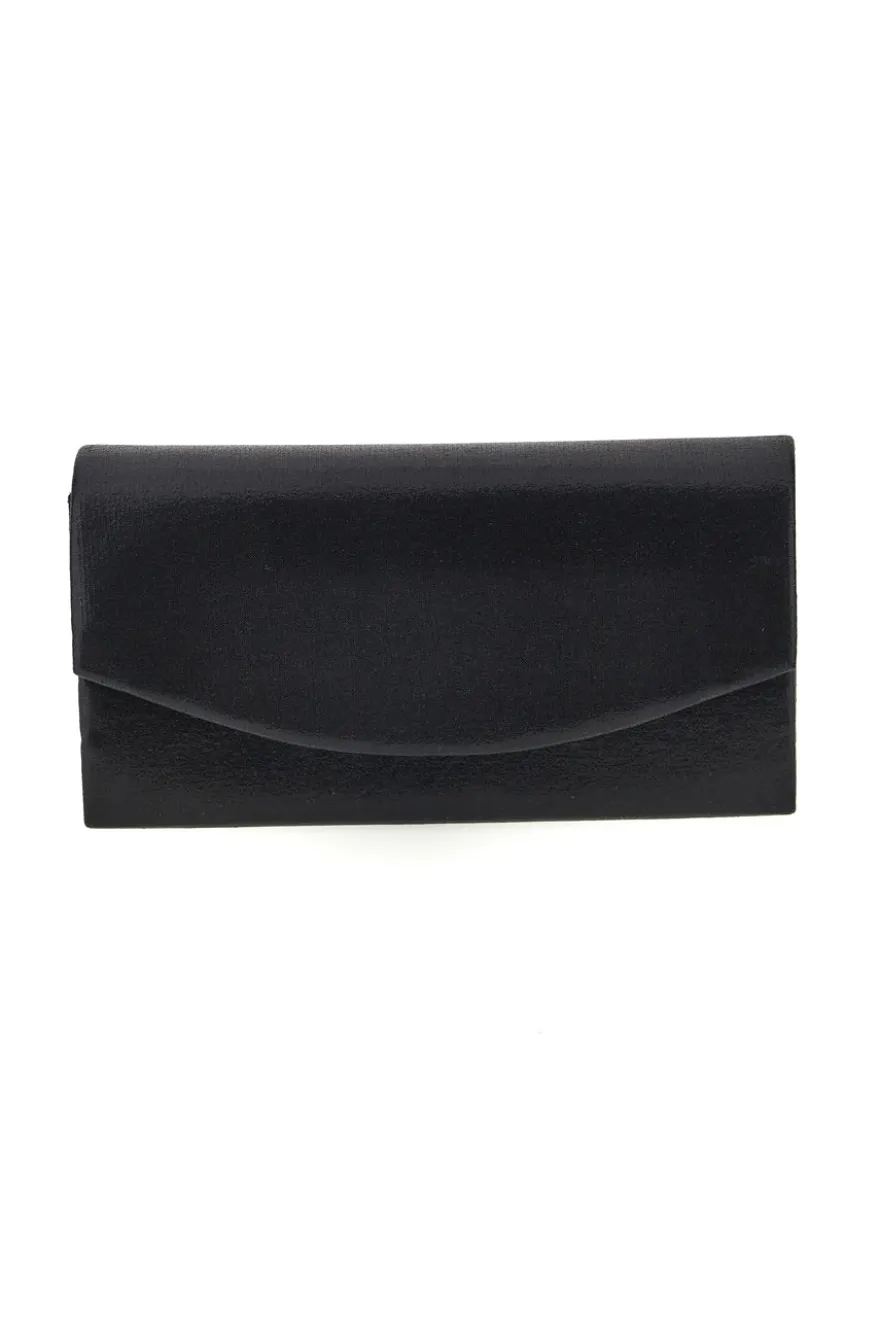 Pochette Nera in Raso con Tracolla a Catena Coveri Sera 099 7