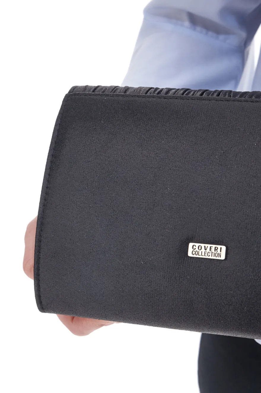 Pochette Nera Satinata con Tracolla Coveri Collection 0189