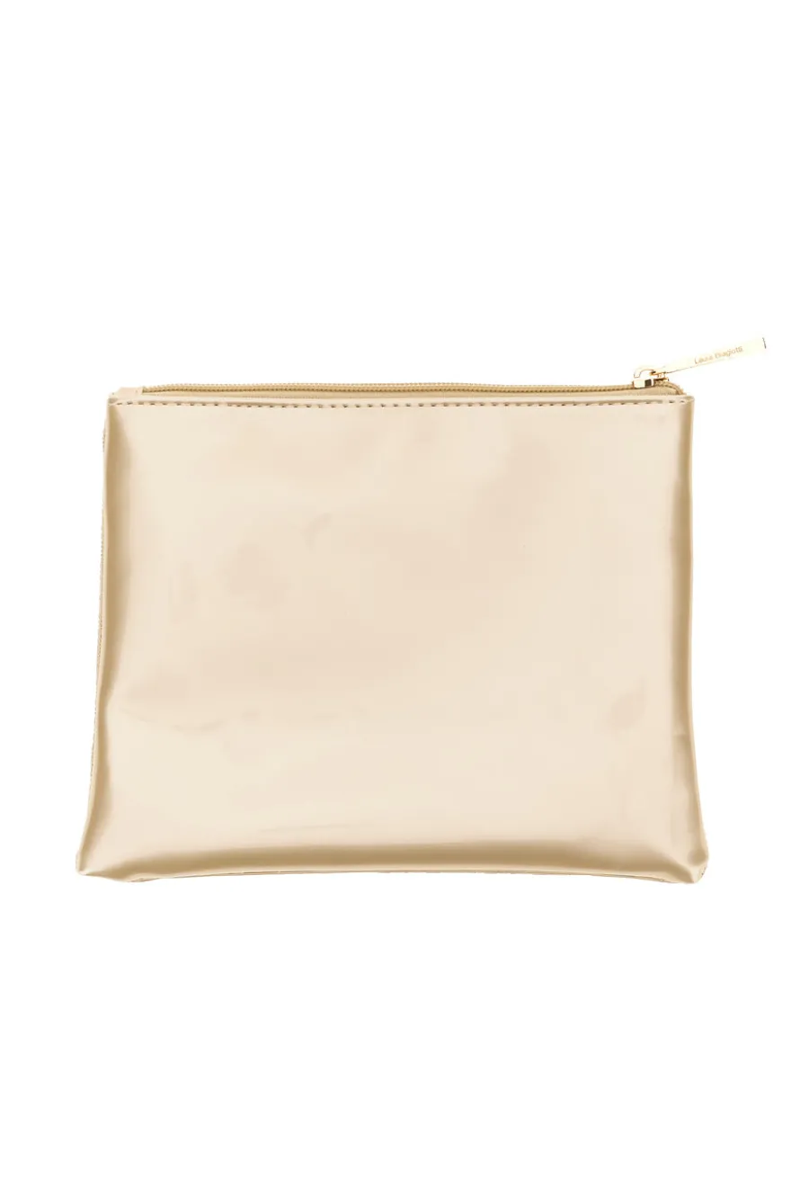 Pochette Oro con Monogramma in Rilievo e Chiusura a Zip Laura Biagiotti LB26S-284-1/G