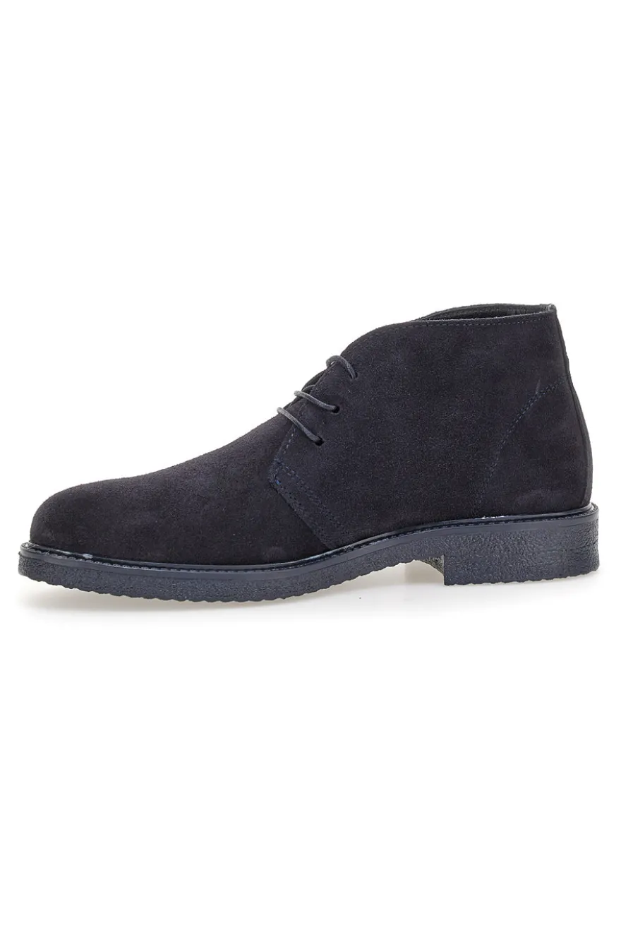 Polacchine blu in pelle scamosciata con suola in gomma Pittarello Focus 550